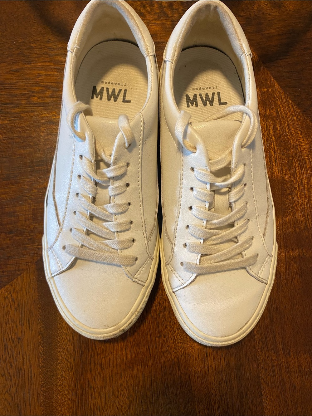 Madewell Sidewalk Low-Top Sneaker White Leather Cloudfit Insoles Size 6.5
